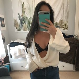 Zara ivory wrap shirt